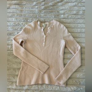 White + Warren Light Pink 100% Cashmere Sweater